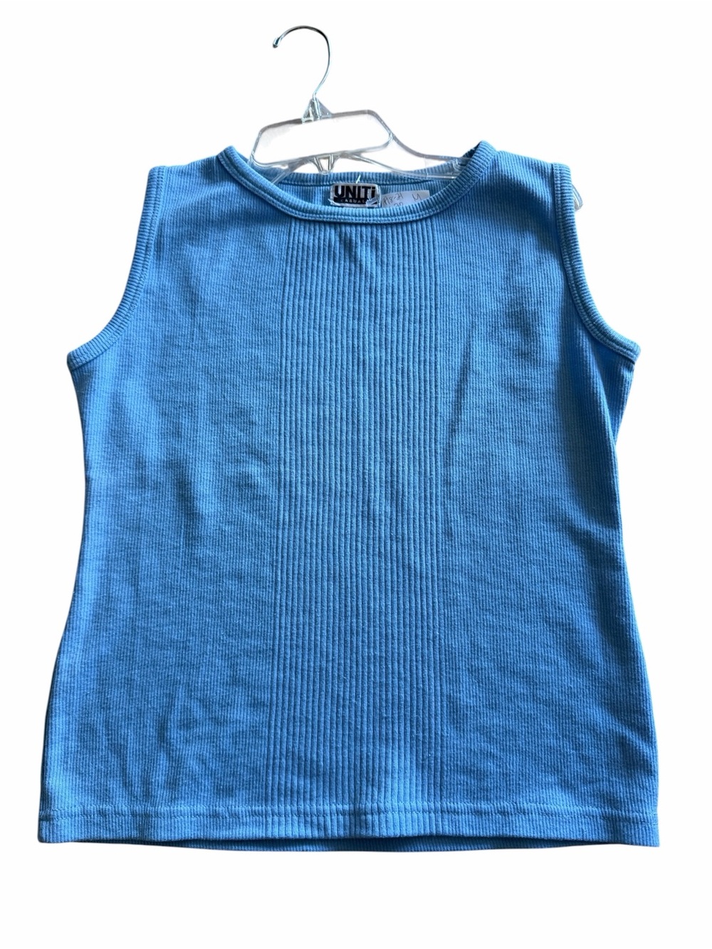 UNITI blue ribbed sleeveless tank